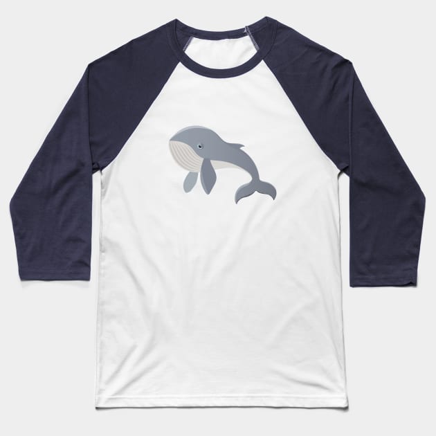 Cute Whale Baseball T-Shirt by Xavier Wendling